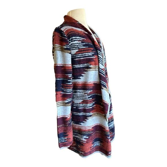 Lucky Brand Open Draped Cardigan Sweater In Aztec / Southwestern Print in Small - Picture 4 of 9